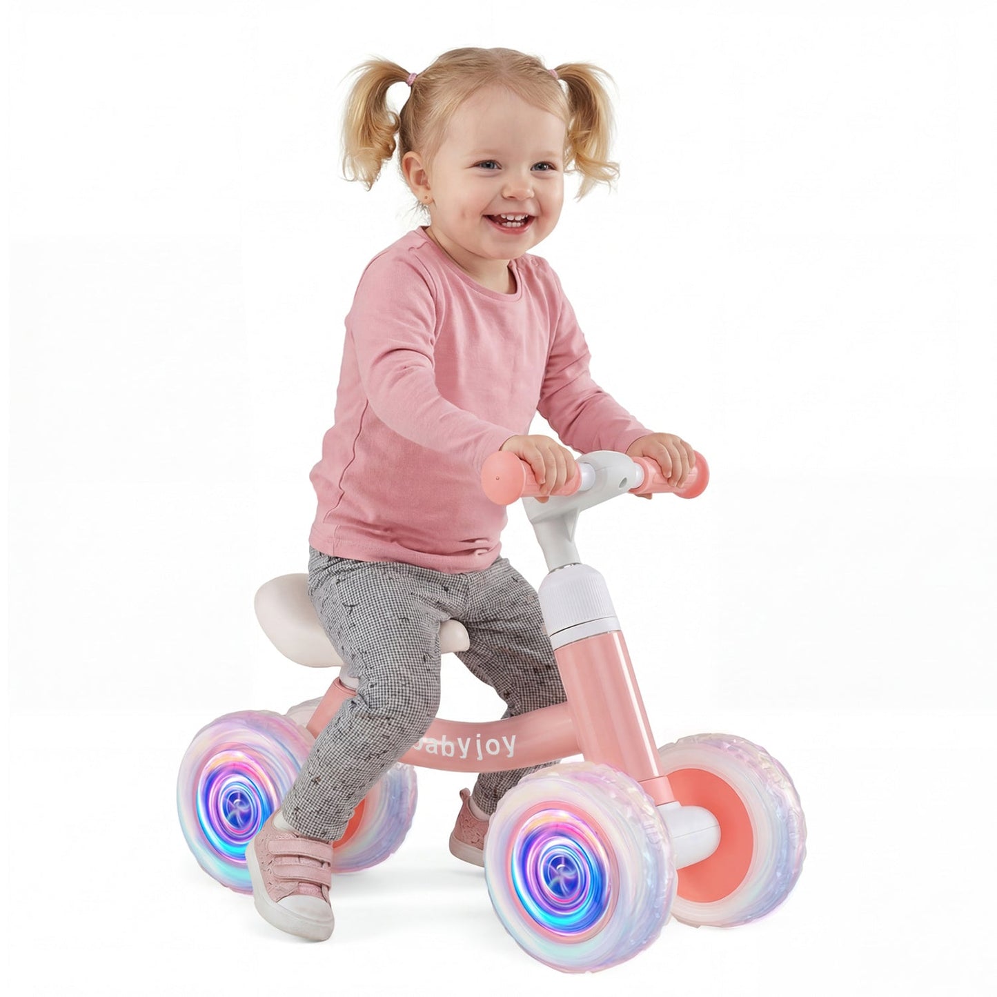 Baby Balance Bike with Adjustable Handlebar and Seat with Lighting Wheels