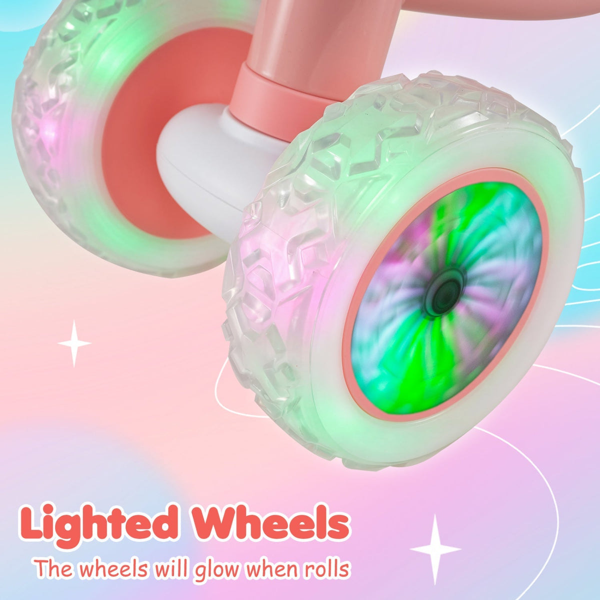 Baby Balance Bike with Adjustable Handlebar and Seat with Lighting Wheels