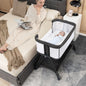 Portable Bedside Sleeper for Baby with 7 Adjustable Heights-Black
