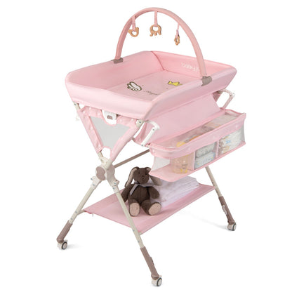 Baby Changing Table Foldable Diaper Changing Station with Storage Bag and Shelf