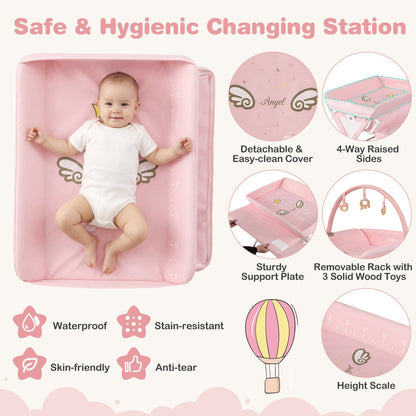 Baby Changing Table Foldable Diaper Changing Station with Storage Bag and Shelf