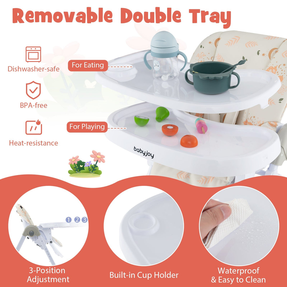 3-In-1 Convertible Baby High Chair