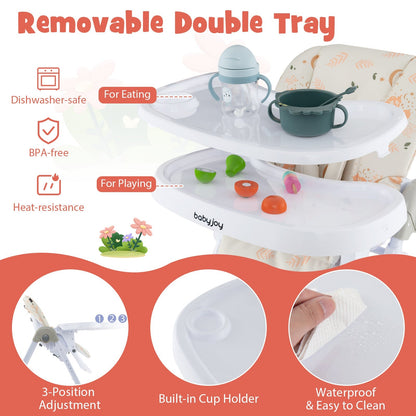 3-In-1 Convertible Baby High Chair