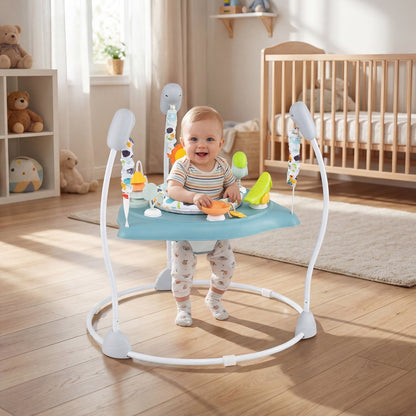 Baby Jump and Play Activity Center with Rotatable Seat and Interactive Toys