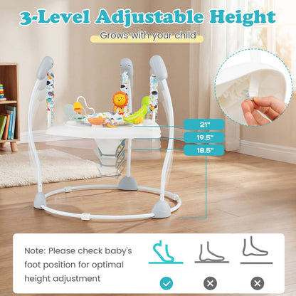 Baby Jump and Play Activity Center with Rotatable Seat and Interactive Toys