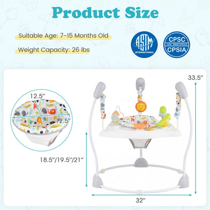 Baby Jump and Play Activity Center with Rotatable Seat and Interactive Toys