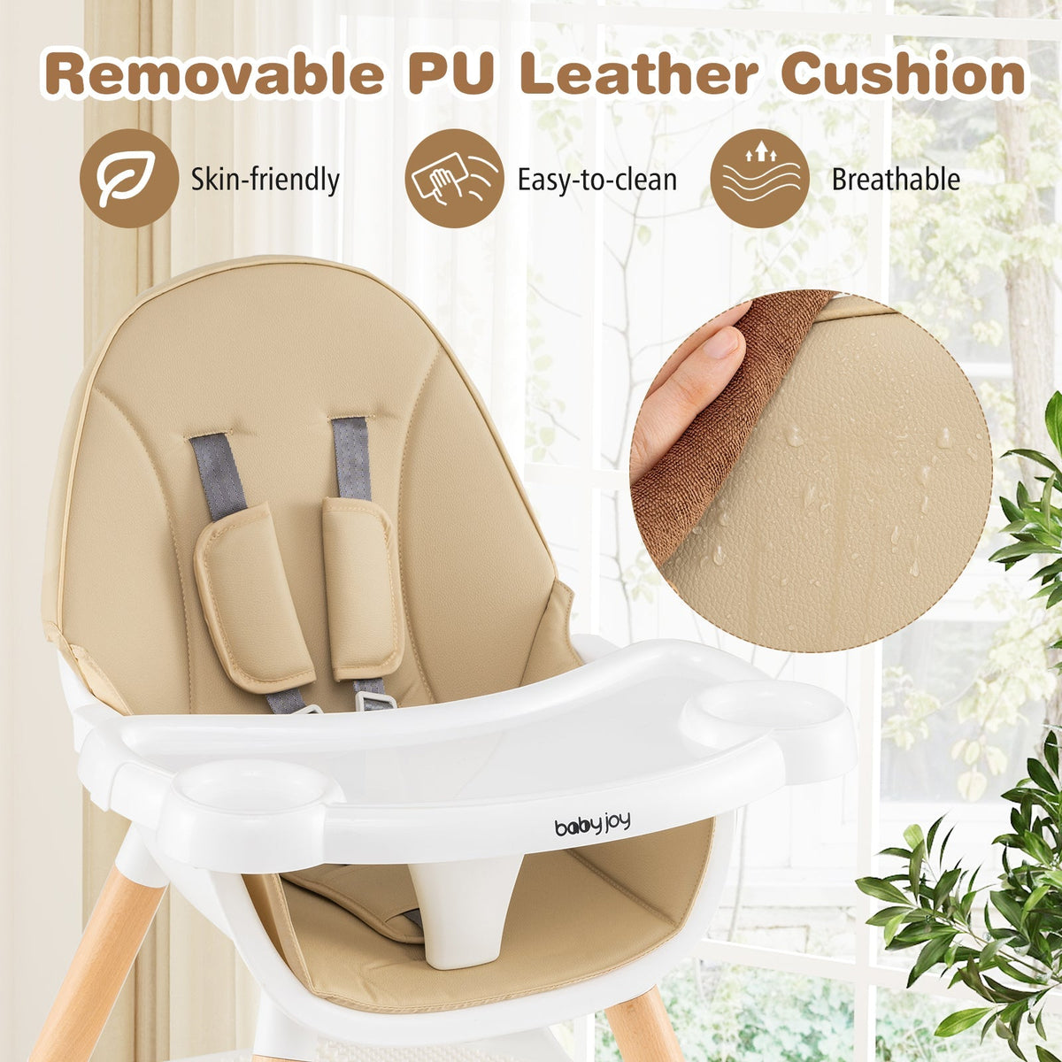 5-in-1 Baby Wooden Convertible High Chair