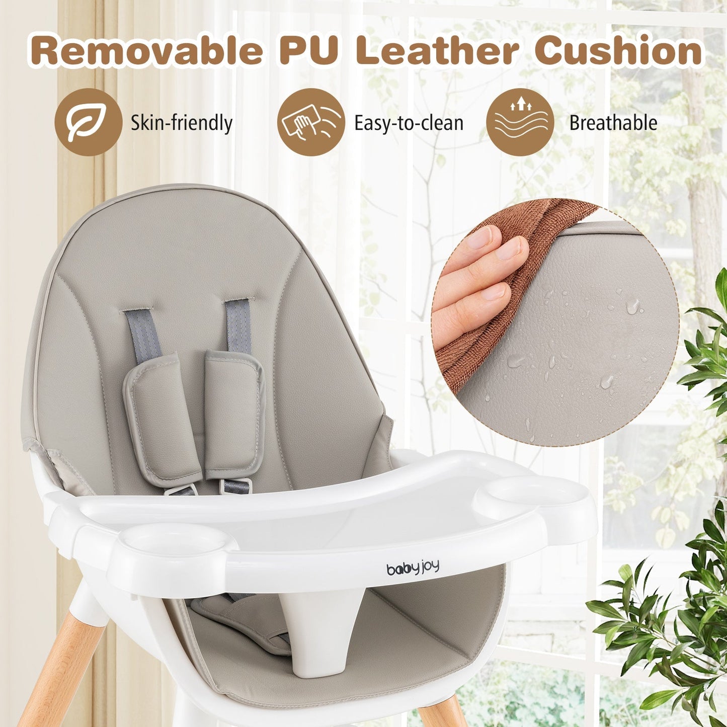 5-in-1 Baby Wooden Convertible High Chair