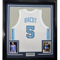 Framed Autographed/Signed Armando Bacot 35x39 UNC North Carolina White College Basketball Jersey Beckett BAS COA