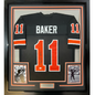 Framed Autographed/Signed Terry Baker Heisman 62 35x39 Oregon State Black College Football Jersey PSA/DNA COA