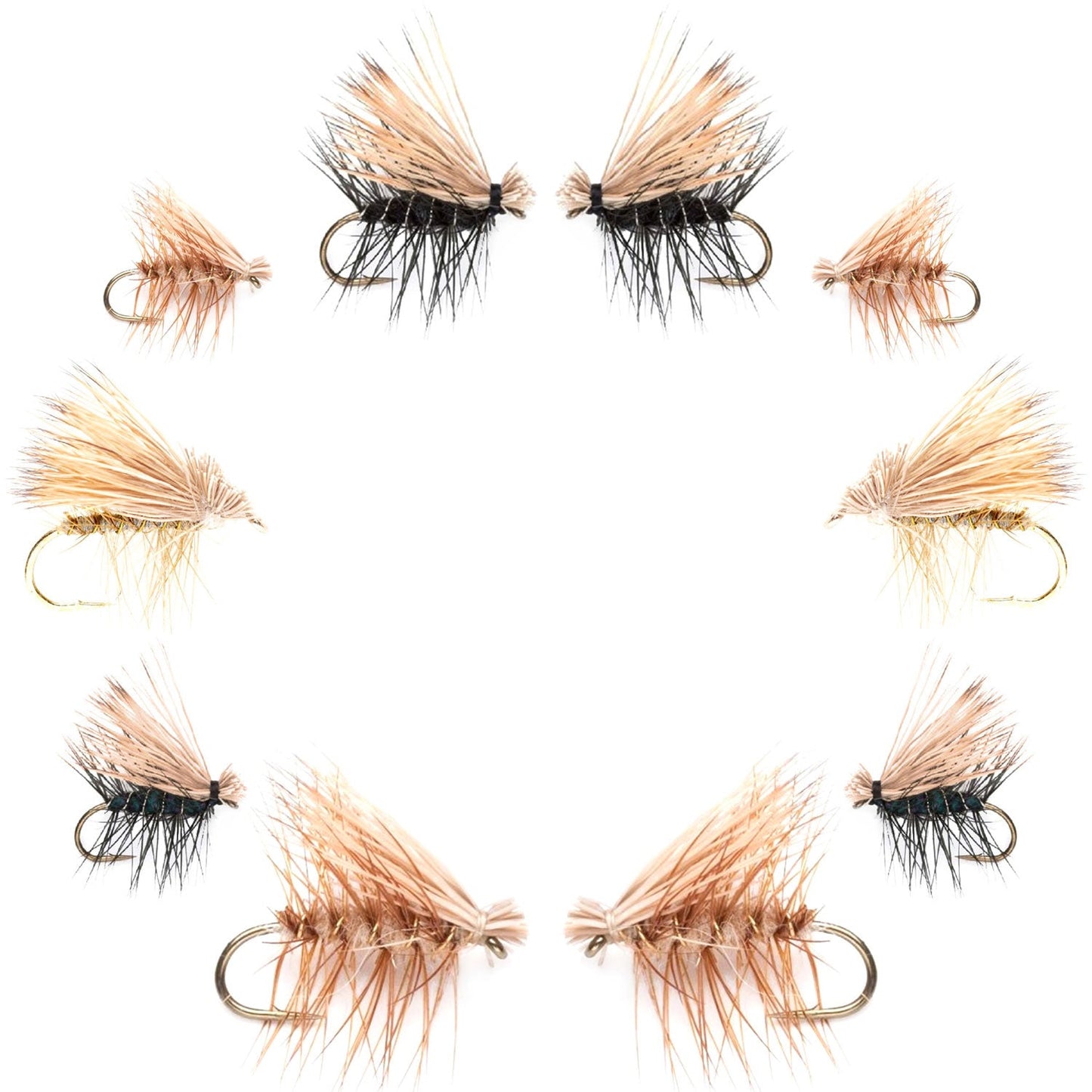 Basics Collection - Elk Hair Caddis Assortment - 10 Flies - Sizes 12-18