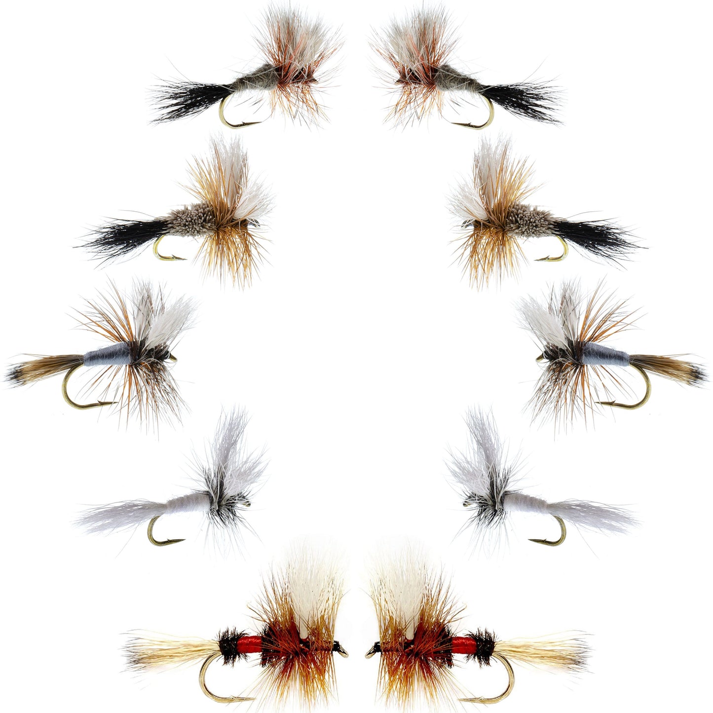 Basics Collection - Wulff Fly Assortment - 10 Flies - 5 Patterns - Sizes 10-14