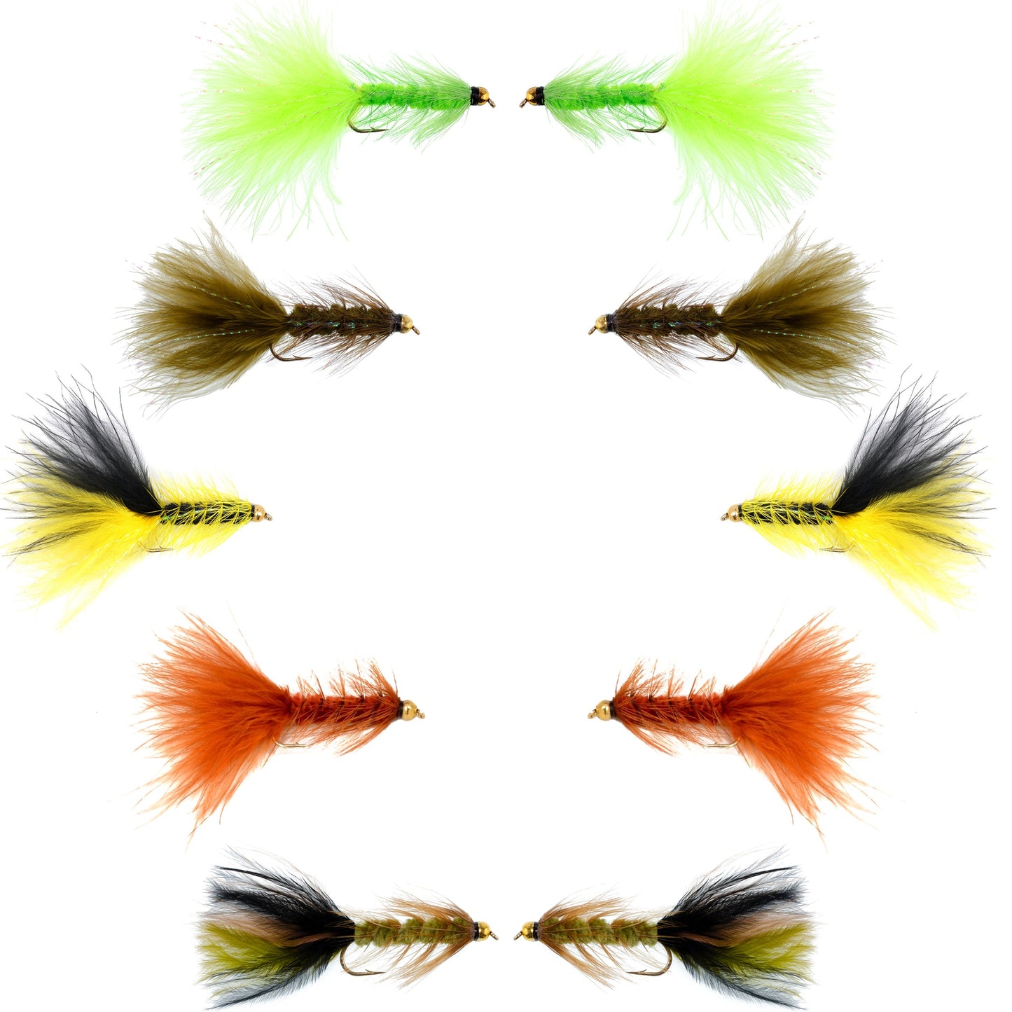 Basics Collection - Crystal Woolly Bugger Assortment - 10 Flies - Size 8