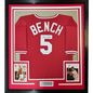 Framed Autographed/Signed Johnny Bench 35x39 Cincinnati Reds Mitchell & Ness Baseball Jersey Fanatics COA