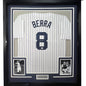 Framed Autographed/Signed Yogi Berra 35x39 New York Pinstripe Baseball Jersey JSA COA