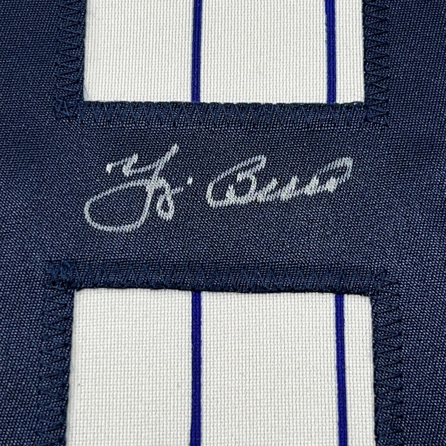 Framed Autographed/Signed Yogi Berra 35x39 New York Pinstripe Baseball Jersey JSA COA