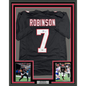 Framed Autographed/Signed Bijan Robinson 35x39 Atlanta Retro Black Football Jersey Beckett BAS COA