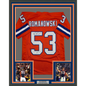 Framed Autographed/Signed Bill Romanowski 35x39 Denver Retro Orange Football Jersey Beckett BAS COA