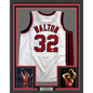 Framed Autographed/Signed Bill Walton 35x39 Portland White Basketball Jersey JSA COA