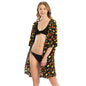 Fruit Print Cover Up Poncho Kimono