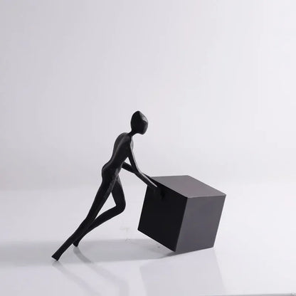 Black Matte Cube Sculpture