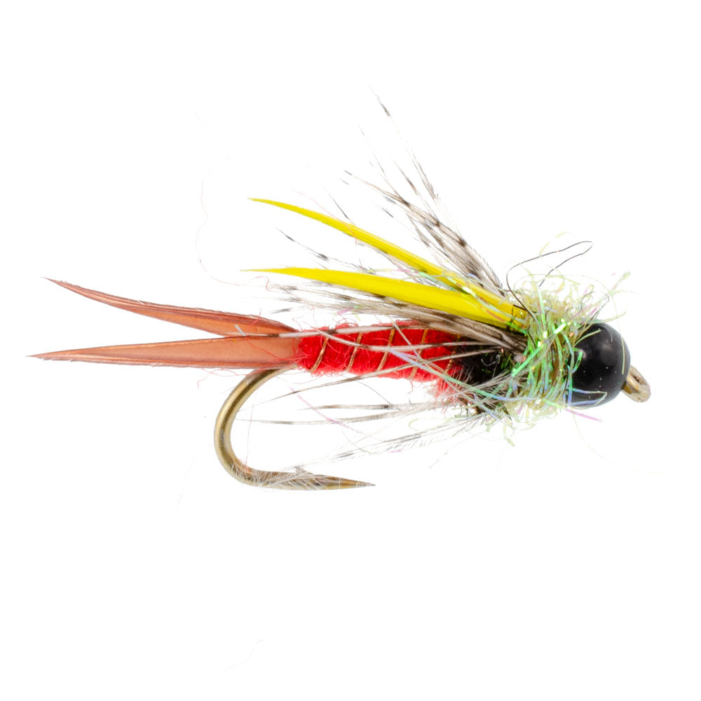 Tungsten Bead Head Nicks Prince Special Nymph Fishing Flies - 12 Flies Hook Size 12