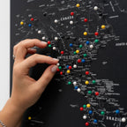 World Map on Canvas - Black
