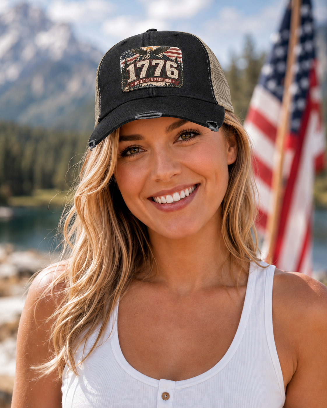 1776 Built For Freedom Distressed Ollie Cap