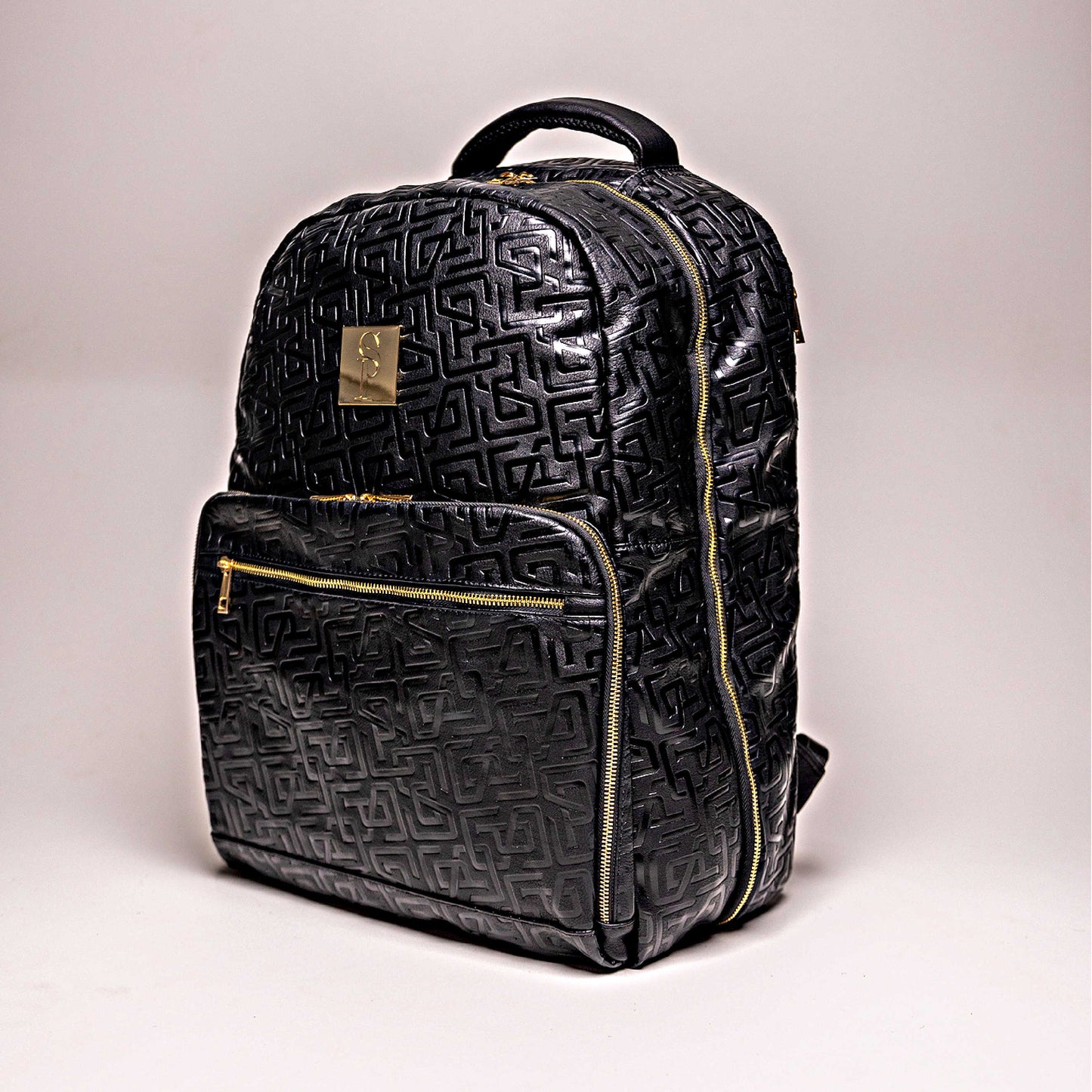 Black Monogram Leather Commuter Bag
