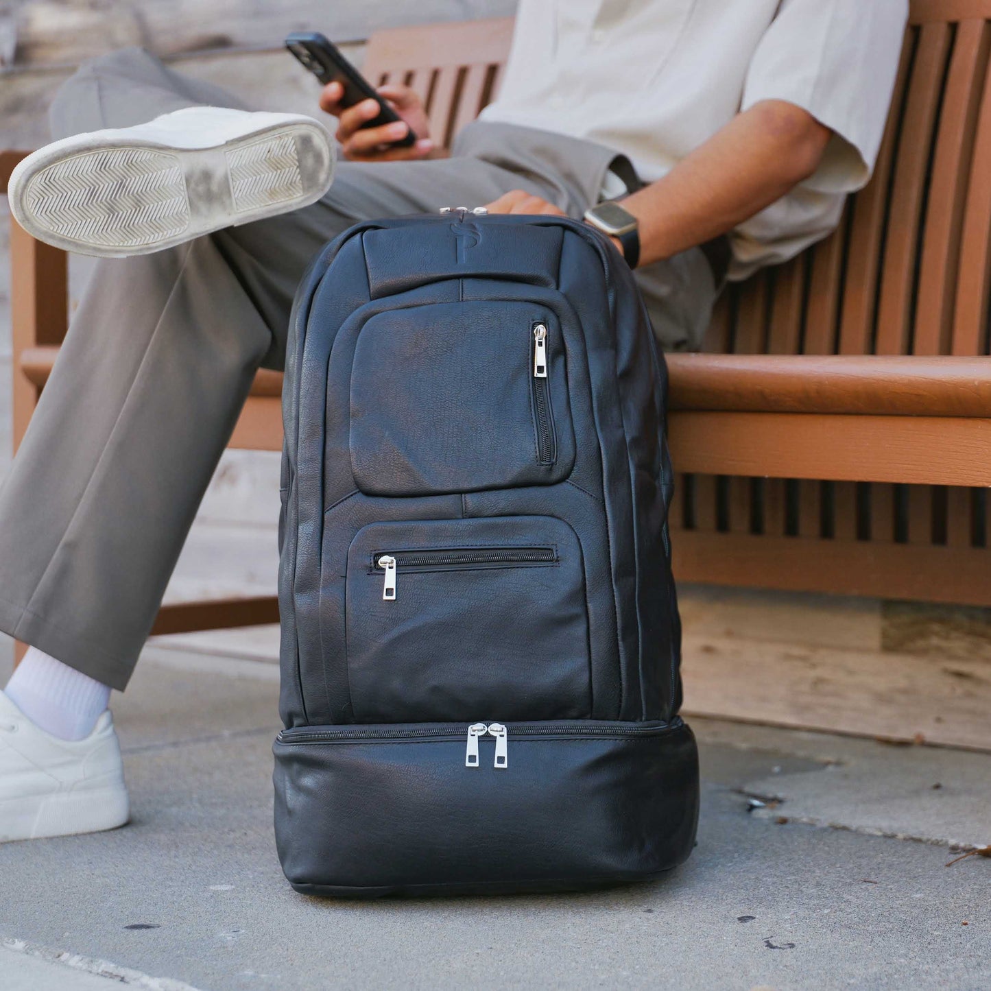 Black Leather Patented Carry On Backpack (Only 300 Made)