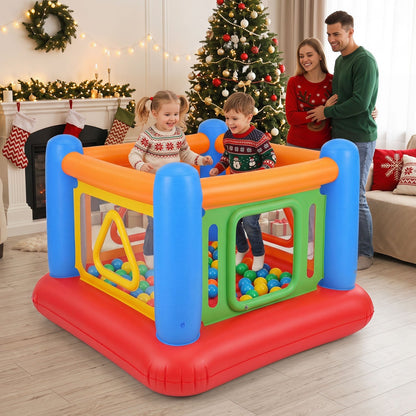 Inflatable Bounce House for Kids with Transparent Side Walls