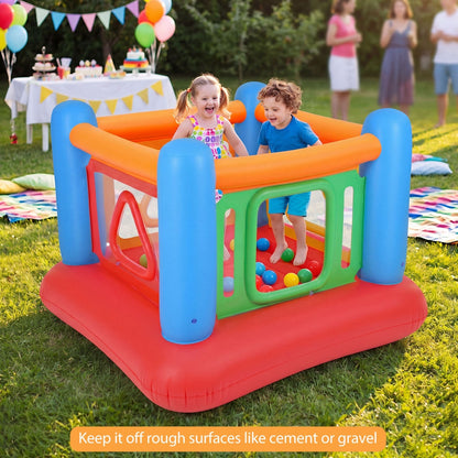 Inflatable Bounce House for Kids with Transparent Side Walls