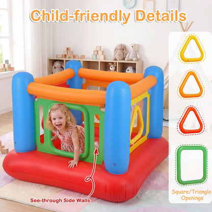 Inflatable Bounce House for Kids with Transparent Side Walls