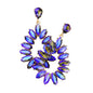 Marquise Stone Cluster Open Teardrop Dangle Evening Earring