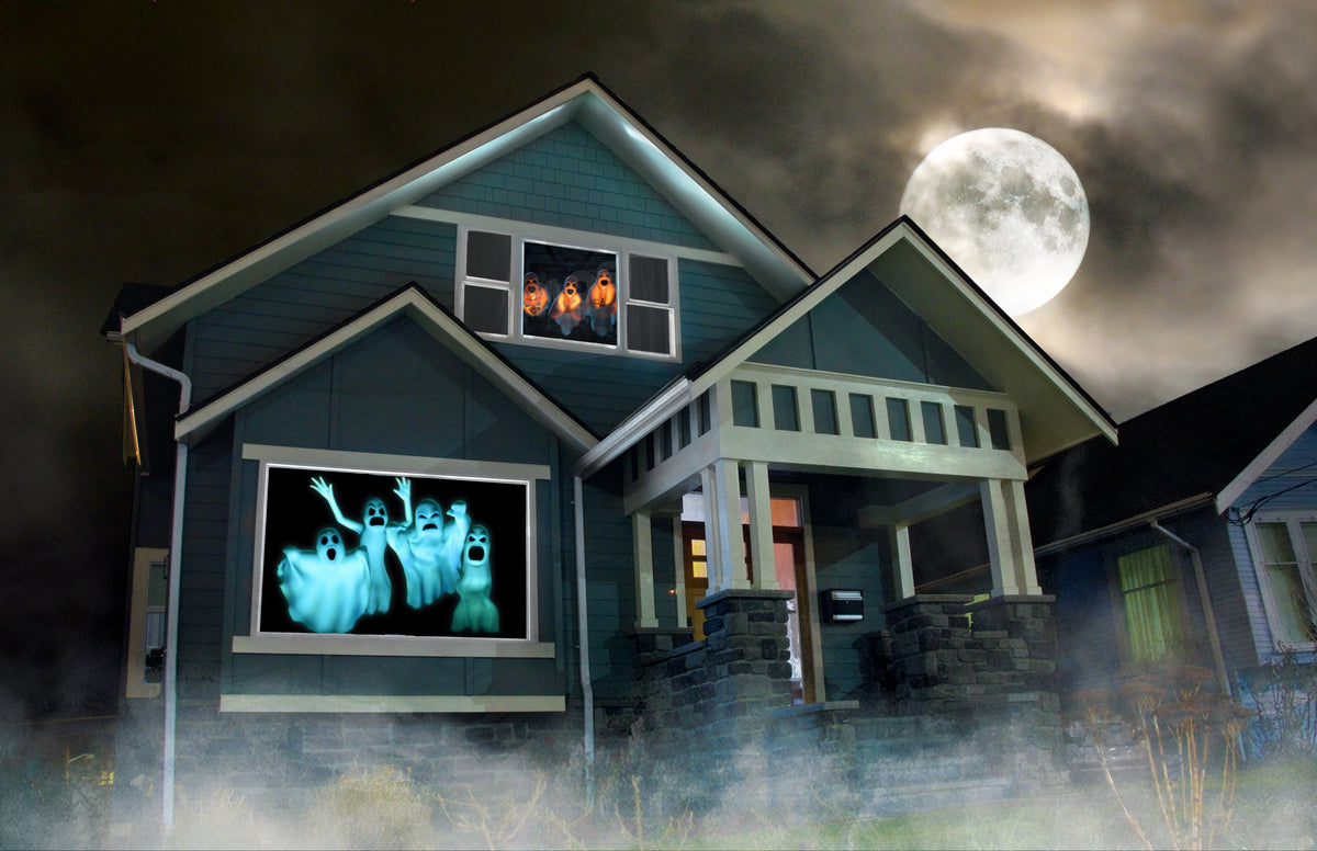 AtmosFX Halloween Digital Decoration USB - Boo Crew + 5.5 ft x 9 ft Projection Screen