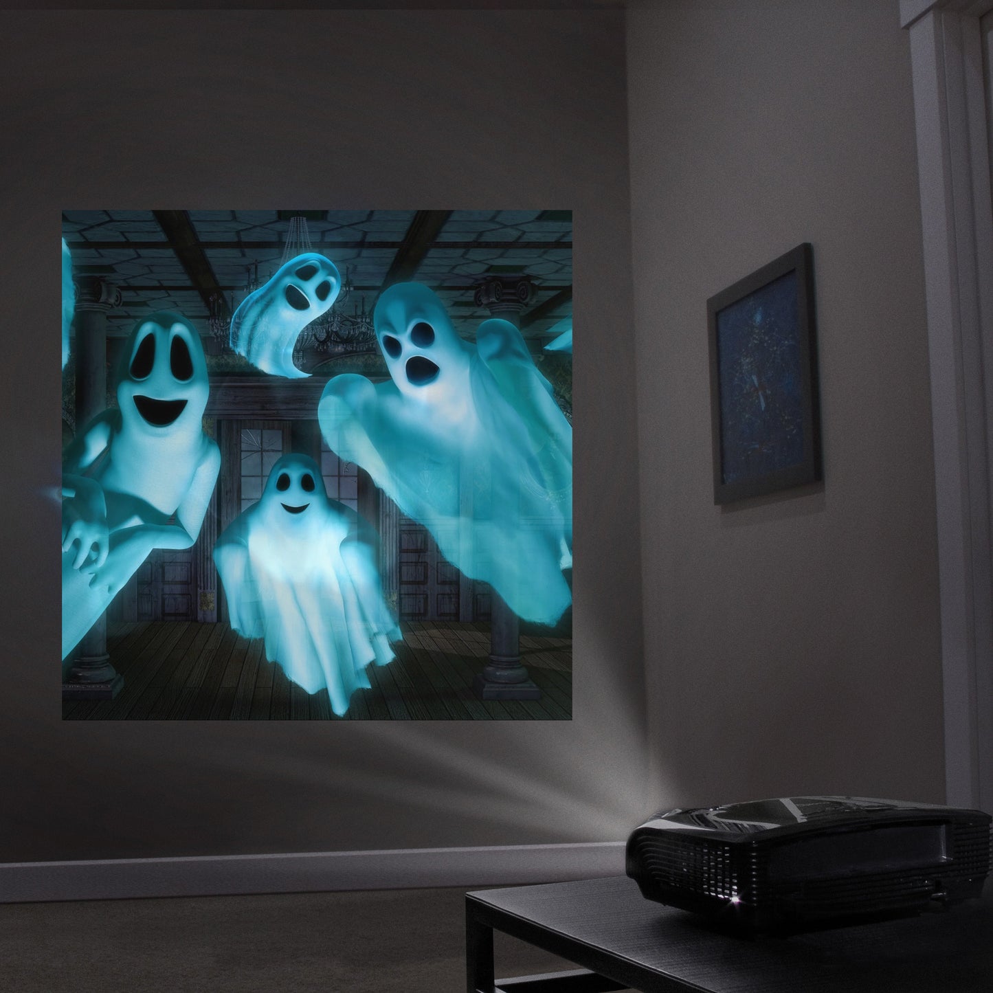 HoliScapes® USB Projector Kit - Boo Crew + Projector + 5.5 ft x 9 ft Projection Screen