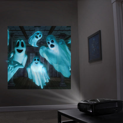 HoliScapes® USB Projector Kit - Boo Crew + Projector + 5.5 ft x 9 ft Projection Screen