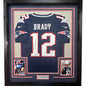 Framed Autographed/Signed Tom Brady 35x39 New England Patriots Blue Authentic Nike Limited Football Jersey Fanatics COA/LOA