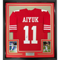 Framed Autographed/Signed Brandon Aiyuk 35x39 San Francisco Red Football Jersey JSA COA