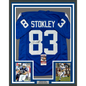Framed Autographed/Signed Brandon Stokley 35x39 Indianapolis Blue Football Jersey JSA COA