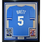 Framed Autographed/Signed George Brett 35x39 Kansas City Blue Baseball Jersey JSA COA