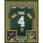 Framed Autographed/Signed Brett Favre 35x39 Green Bay Green Football Jersey Favre Hologram COA