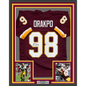 Framed Autographed/Signed Brian Orakpo 35x39 Washington Burgundy Football Jersey JSA COA