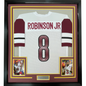 Framed Autographed/Signed Brian Robinson Jr. 35x39 Washington White Football Jersey PSA/DNA COA