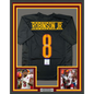 Framed Autographed/Signed Brian Robinson Jr. 35x39 Washington Black Football Jersey PSA/DNA COA