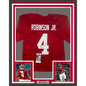 Framed Autographed/Signed Brian Robinson Jr. 35x39 Alabama Red College Football Jersey JSA COA