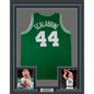Framed Autographed/Signed Brian Scalabrine 35x39 Boston Green Basketball Jersey Steiner COA