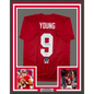 Framed Autographed/Signed Bryce Young 35x39 Alabama Red College Football Jersey Beckett BAS COA