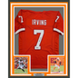 Framed Autographed/Signed Bucky Irving 35x39 Tampa Bay Orange Creamsicle Retro Throwback Football Jersey Beckett BAS COA