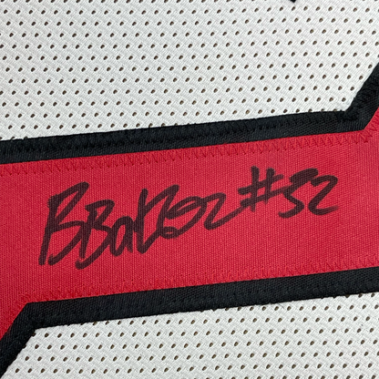 Framed Autographed/Signed Budda Baker 35x39 Arizona White Football Jersey Beckett BAS COA